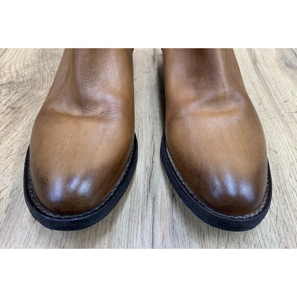 Very Volatile Sofia Ankle Boots Biker Bootie Full Zip Ankle Wmns 8 Brown Leather - Picture 6 of 16